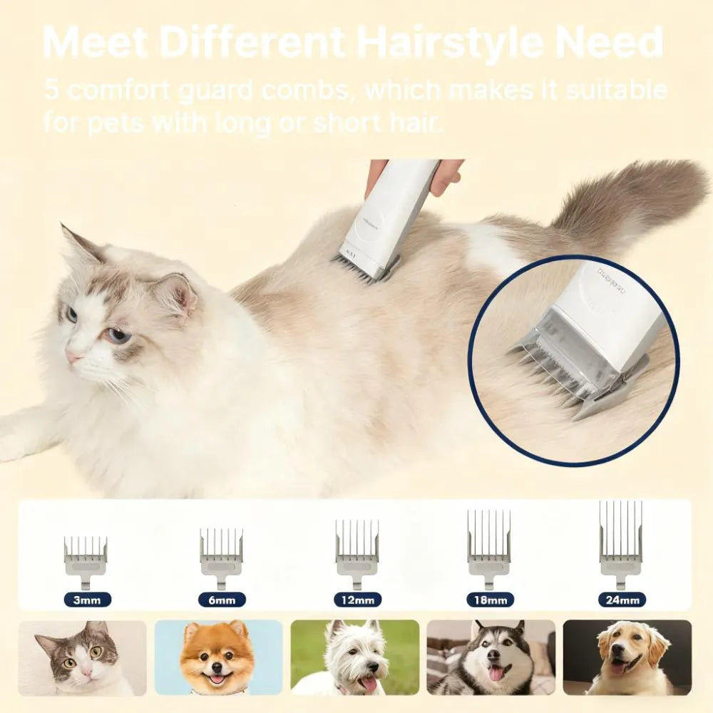 5-in-1 Pet Grooming Kit with Vacuum for Dogs and Cats
