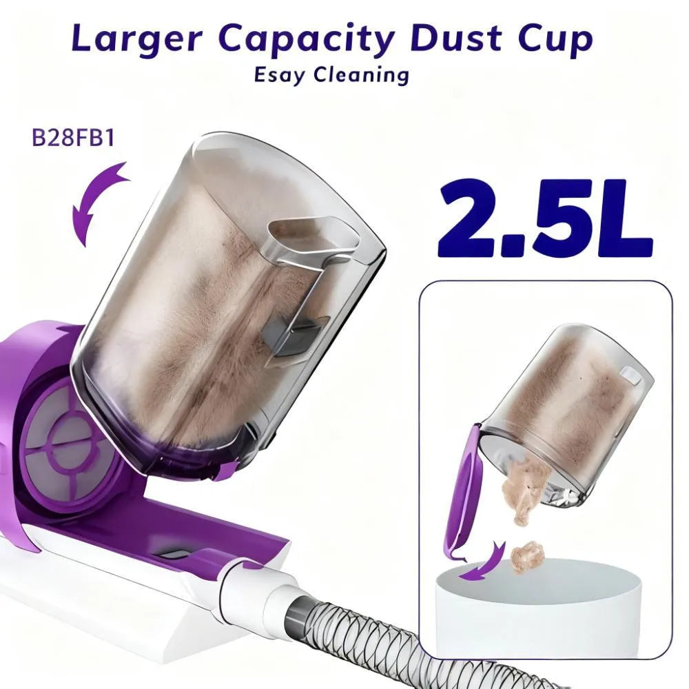 Home Pet Grooming Kit: Vacuum with 2.5L Cup & Clippers for Dog/Cat Hair