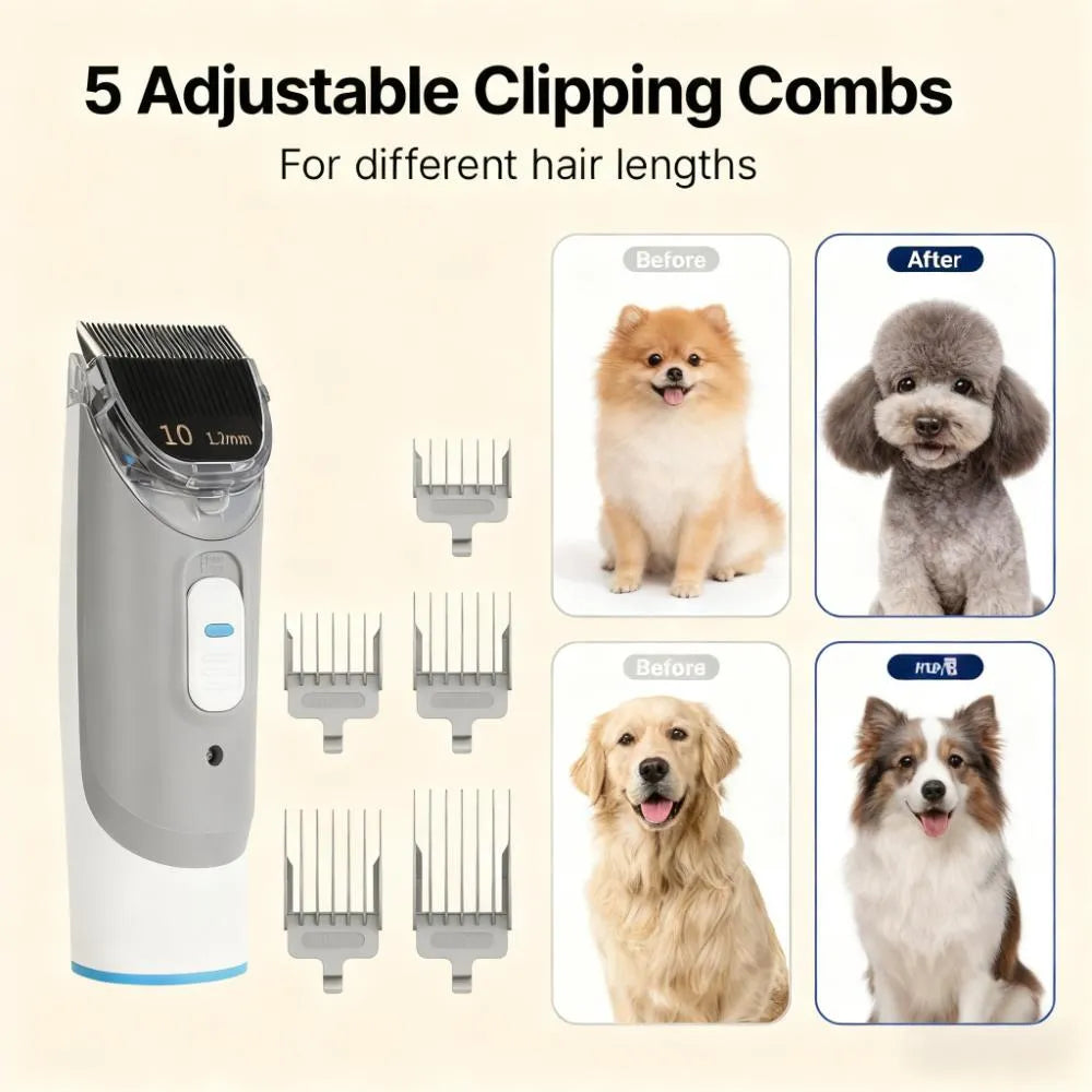 5-in-1 Pet Grooming Kit with Vacuum for Dogs and Cats