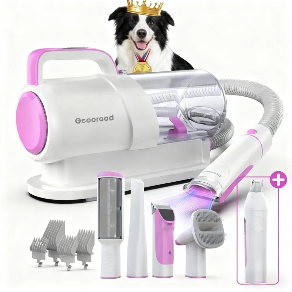 Home Pet Grooming Kit: Vacuum with 2.5L Cup & Clippers for Dog/Cat Hair