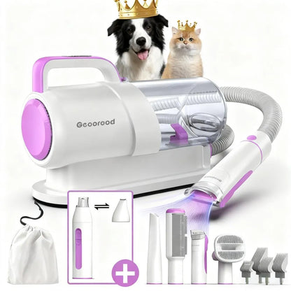 Home Pet Grooming Kit: Vacuum with 2.5L Cup & Clippers for Dog/Cat Hair