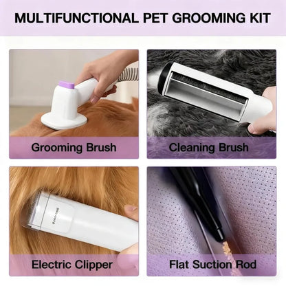 Home Pet Grooming Kit: Vacuum with 2.5L Cup & Clippers for Dog/Cat Hair