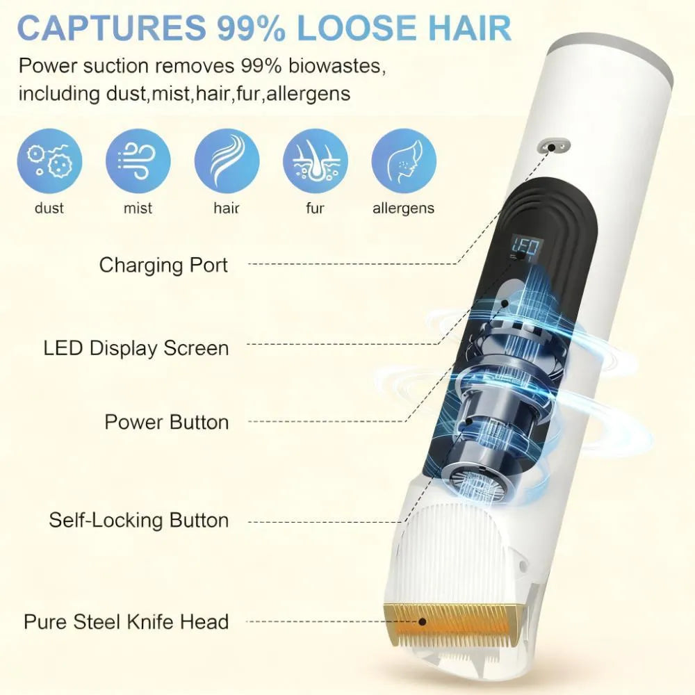 High-Power Pet Grooming Vacuum: 14Kpa Suction with 2.5L Dust Cup