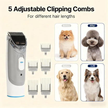 5-in-1 Pet Grooming Kit with Vacuum for Dogs and Cats