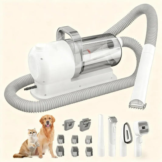 2-in-1 Pet Hair Vacuum and Grooming Tool for Dogs, Cats